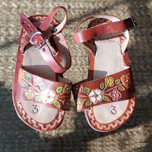 Custom made Leather toddler sandles size 3